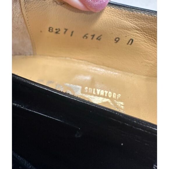 VTG Salvatore Ferragamo Made in Italy Men 9D Kiltie Tassel Black Leather Loafer - Picture 6 of 13